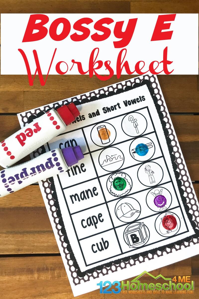 FREE Printable Bossy Silent E Worksheets FREE Printable Bossy Silent E Worksheets
