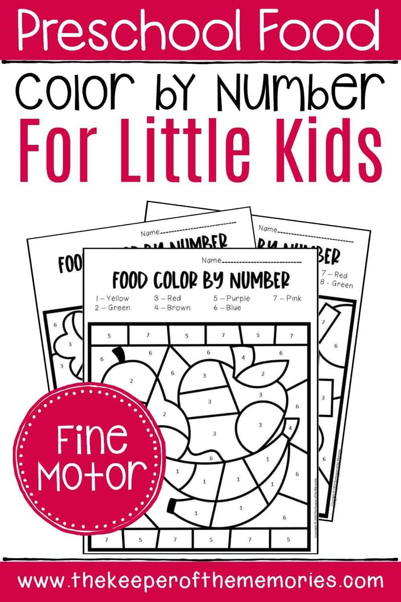 Free Printable Color By Number Food Preschool Worksheets Free Printable Color By Number Food Preschool Worksheets