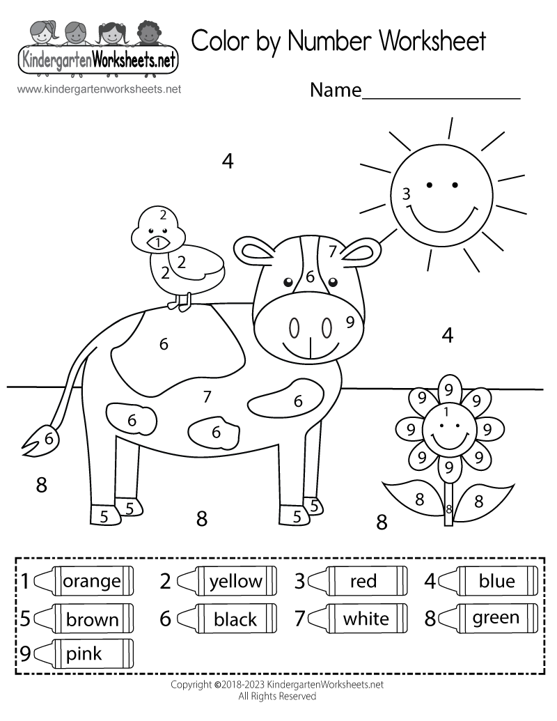 FREE Printable Food Color By Number Worksheets