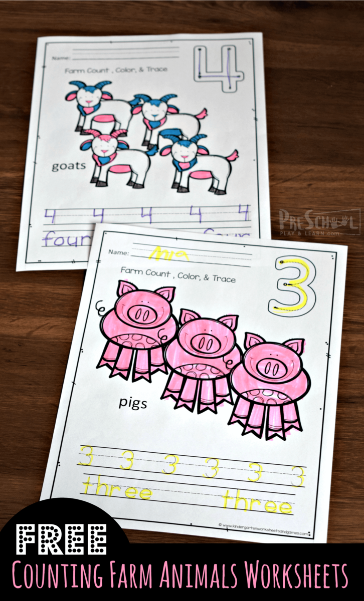 FREE Printable Counting Farm Animals Worksheets For Kids FREE Printable Counting Farm Animals Worksheets For Kids