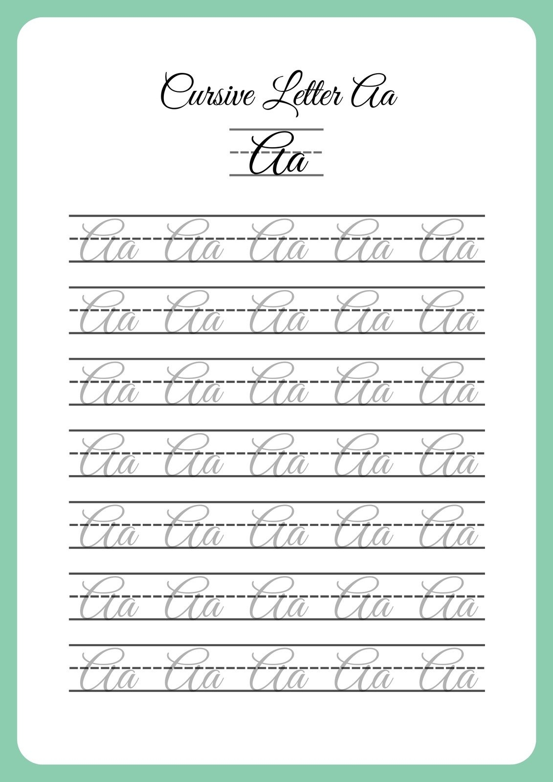 Free Printable Cursive Writing Practice Sheets PDF Downloads