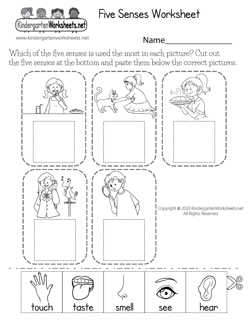 Free Printable Cut And Paste Five Senses Worksheet Five Senses Worksheet Free For Kindergarten And Grade 1