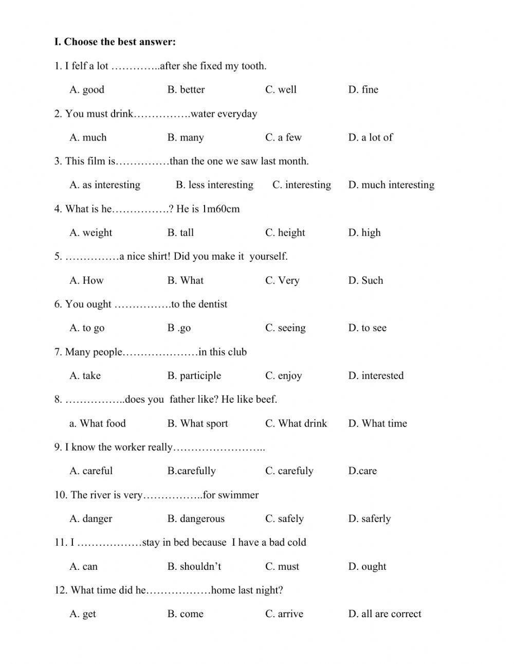 Free Printable English Worksheet For 7th Grade Download Free Printable English Worksheet For 7th Grade Png Images Free Worksheets On Clipart Library English Worksheets 7th Grade Common Core Worksheets