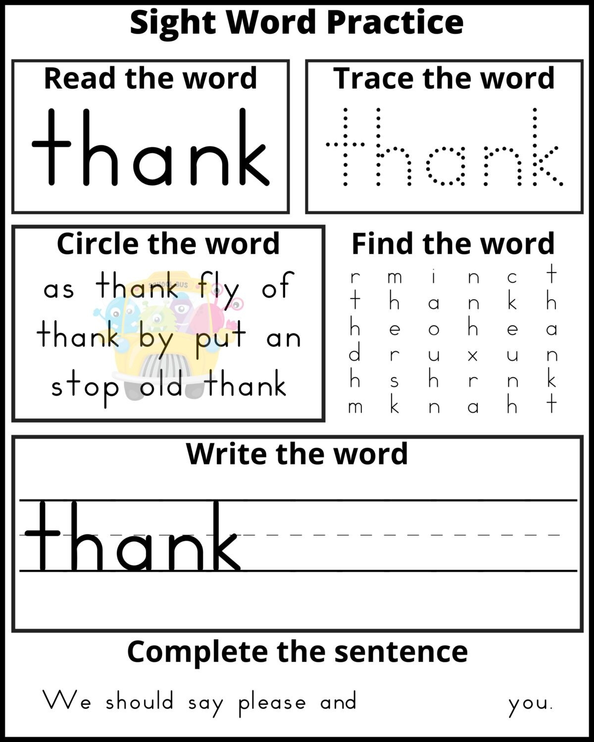 Free Printable First Grade Sight Word Practice Sheets Frugal Mom Eh Read It Trace It Write It Fry S First 100 Sight Words Fun Early Learning
