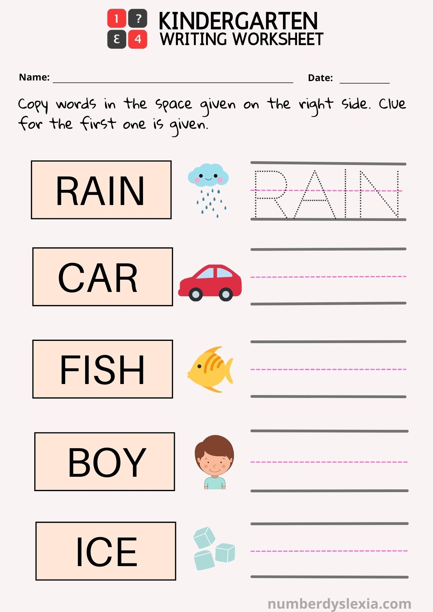 Free Printable Kindergarten Writing Worksheets PDF Number Dyslexia Letter Tracing Worksheets Superstar Worksheets