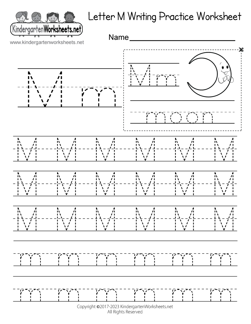 Free Printable Letter M Writing Practice Worksheet Free Letter M Phonics Worksheet For Preschool Beginning Sounds