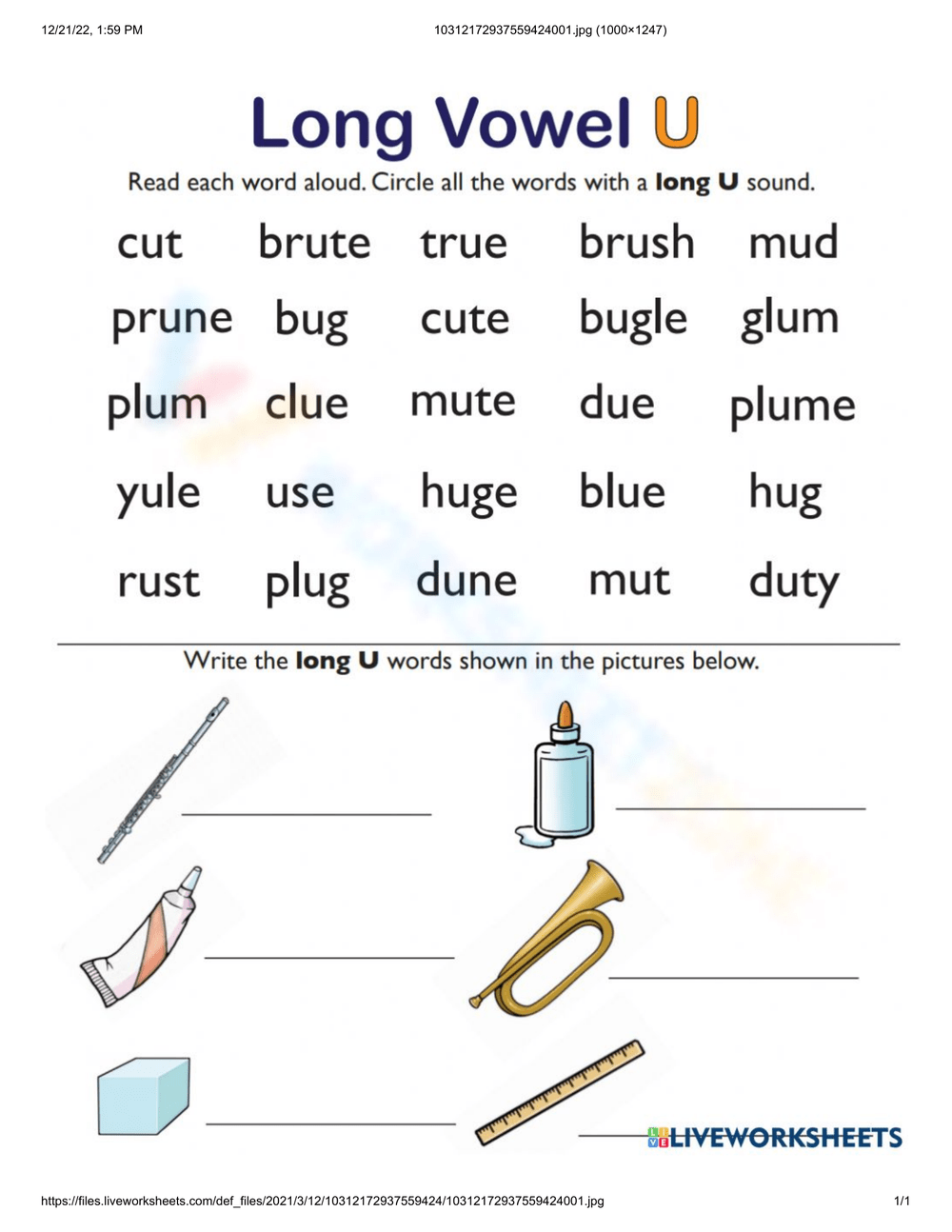 Free Printable Long U Worksheets For Teaching Learning Worksheets Library Free Printable Long U Worksheets For Teaching Learning Worksheets Library