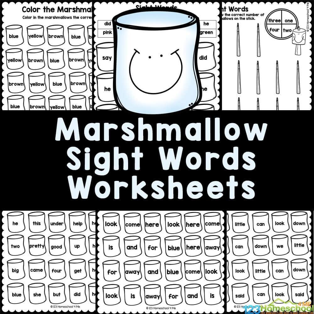 FREE Printable Marshmallow Sight Words Activities FREE Printable Marshmallow Sight Words Activities