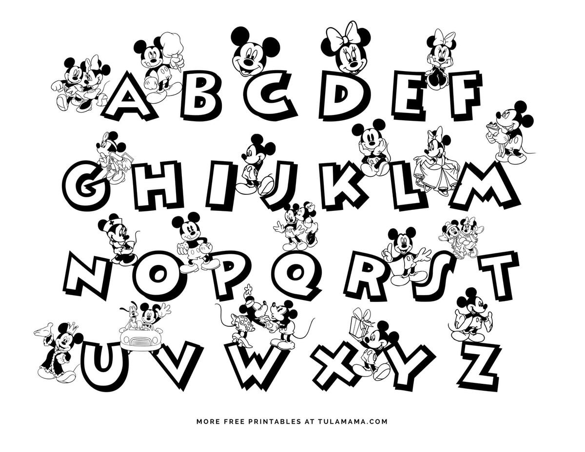 Free Printable Mickey Mouse ABC Coloring Pages Tulamama 57 Mickey Mouse Coloring Pages Free Printables For All Ages