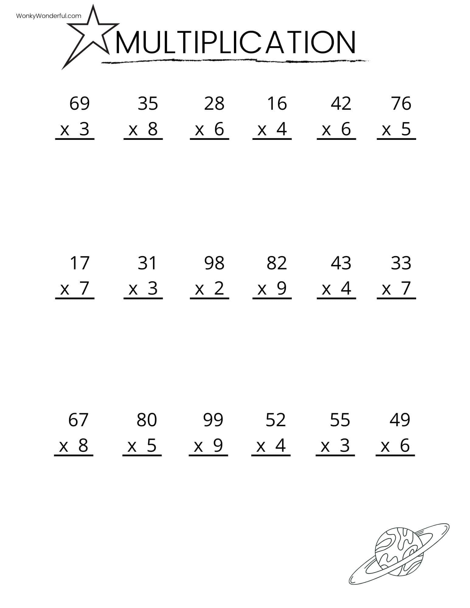 3rd Grade Multiplication Worksheets Best Coloring Pages For Kids
