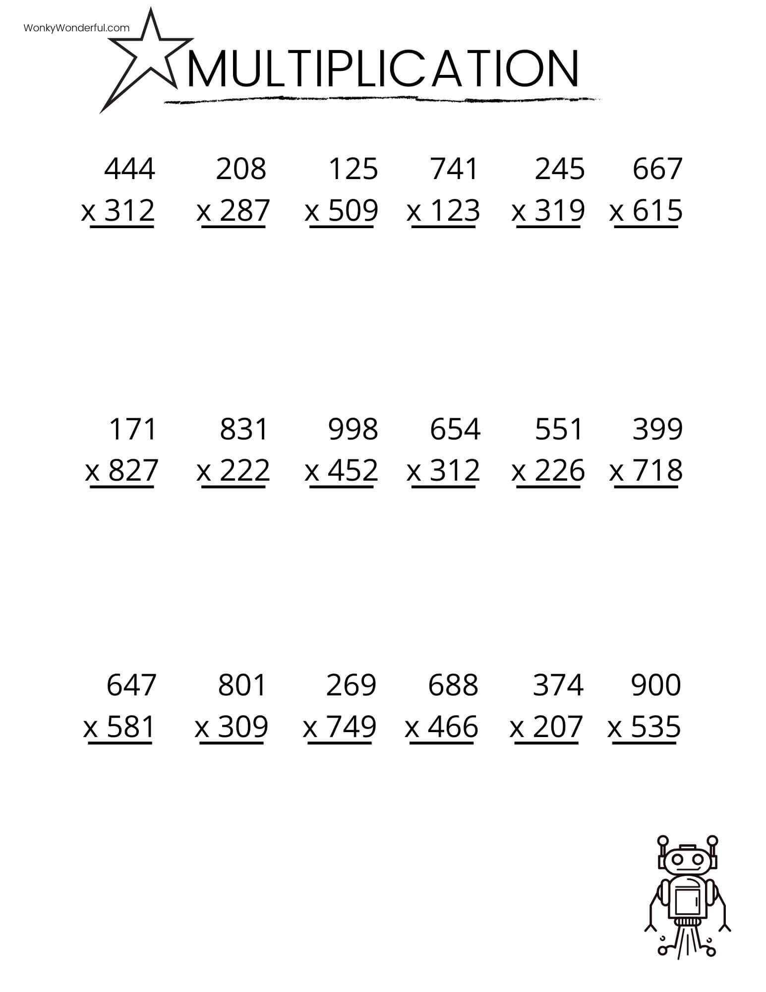 12 Printable Multiplication Worksheets Times Tables Practice Maths Drills Kids Learning Homeschool Third Grade Maths Etsy