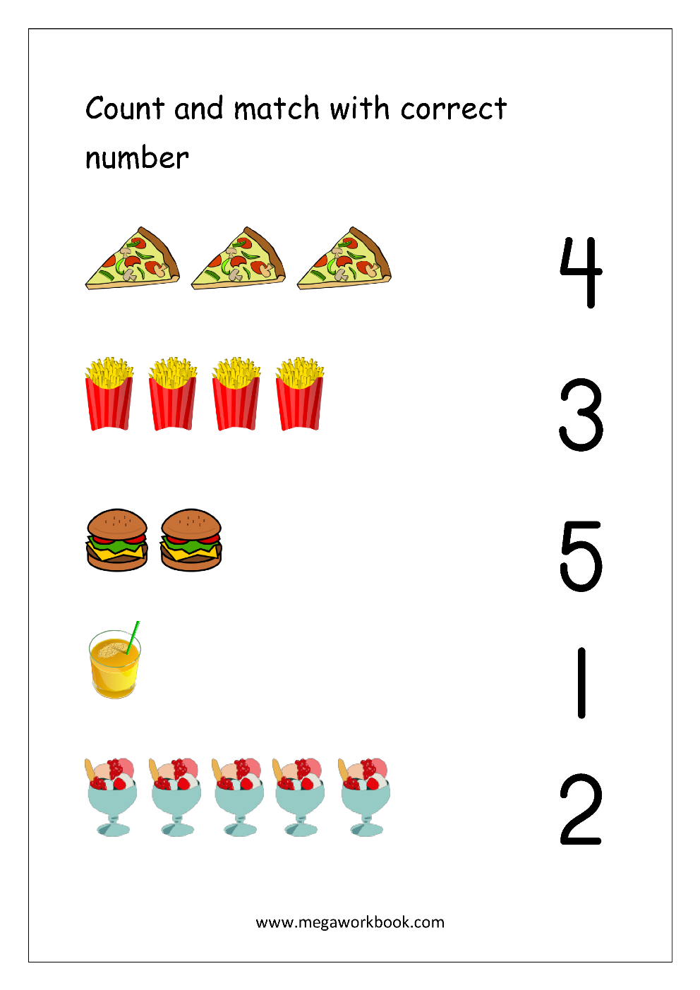Free Printable Number Matching Worksheets For Kindergarten And Preschool Count And Match 1 10 MegaWorkbook Free Printable Number Matching Worksheets For Kindergarten And Preschool Count And Match 1 10 MegaWorkbook
