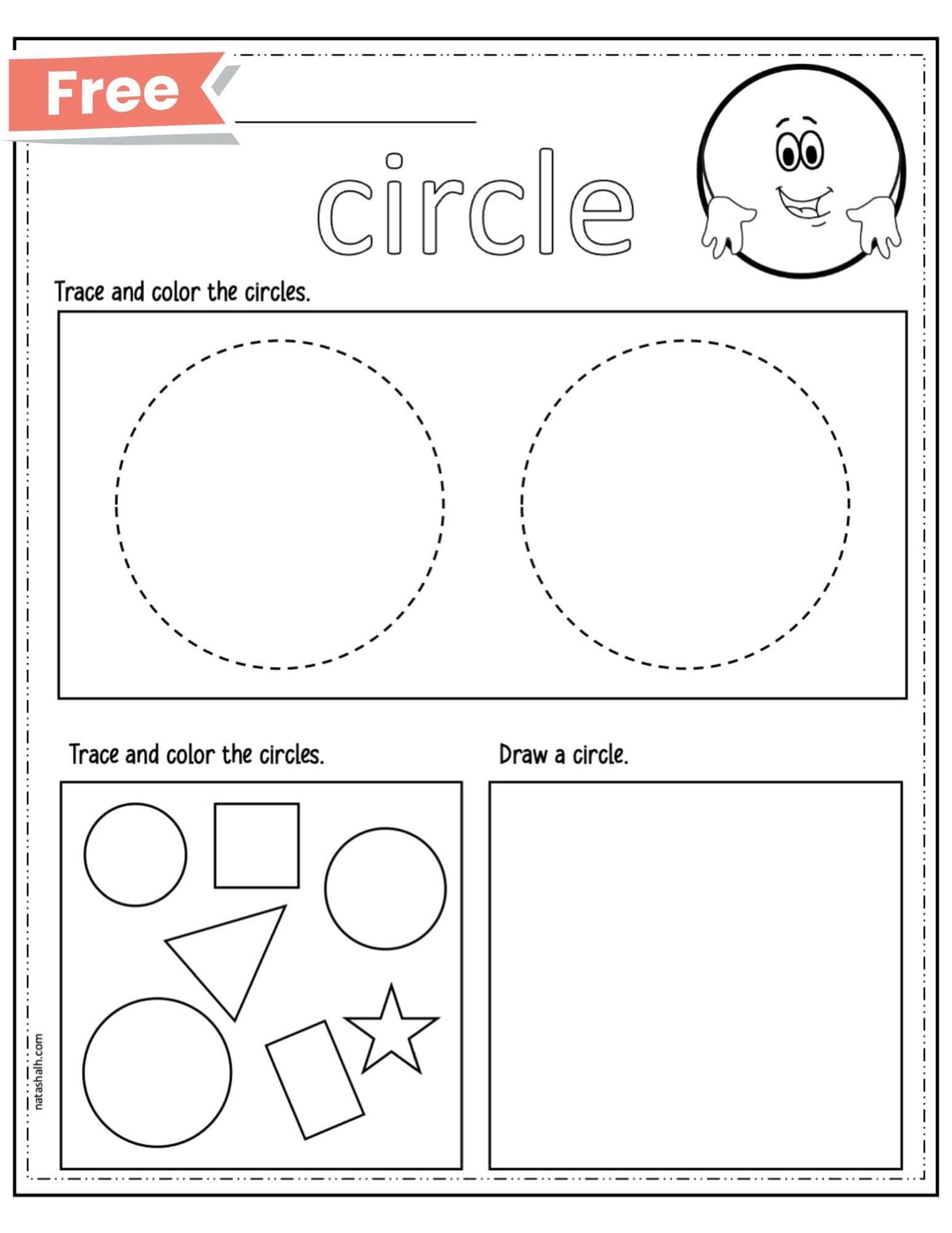 Free Printable Shape Worksheets Circle Worksheet The Artisan Life Free Printable Circle Worksheet