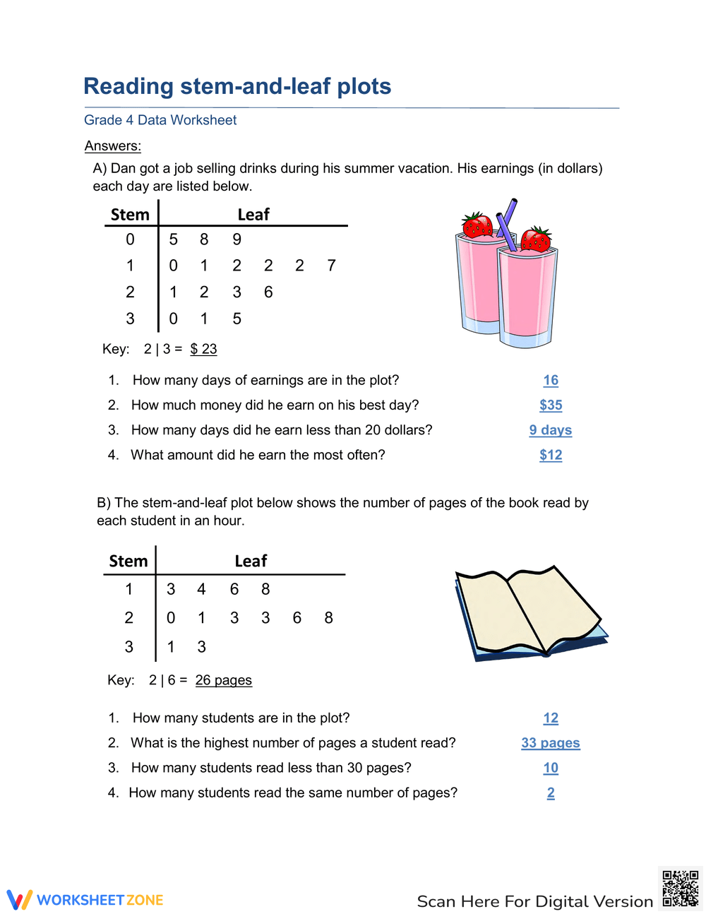 Free Printable Stem And Leaf Plot Worksheets For Teaching Worksheets Library STEM AND LEAF PLOT Online Exercise For Worksheets Library