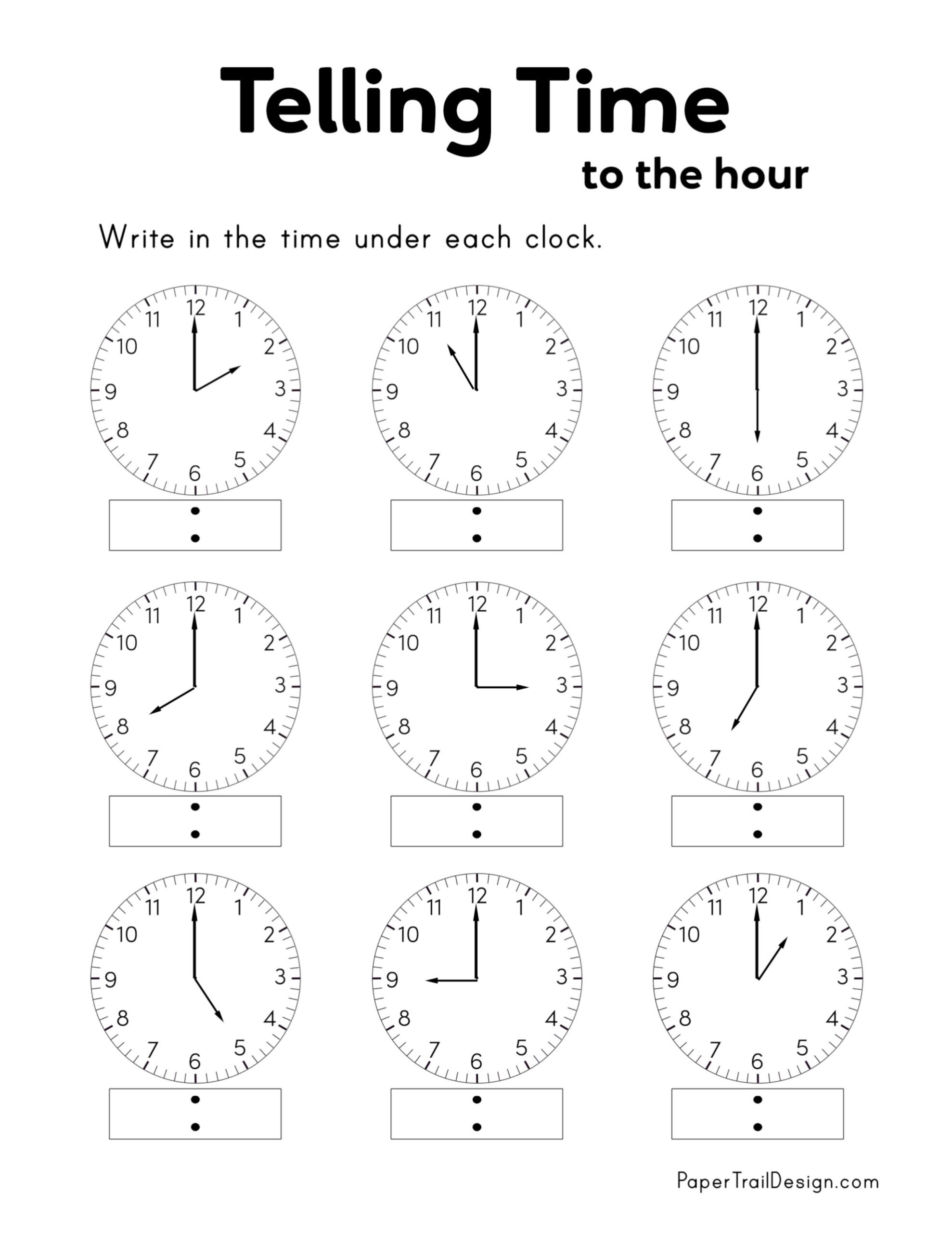 Free Printable Telling Time Worksheets Paper Trail Design 3rd Grade Telling Time Worksheets K12 Math Worksheets