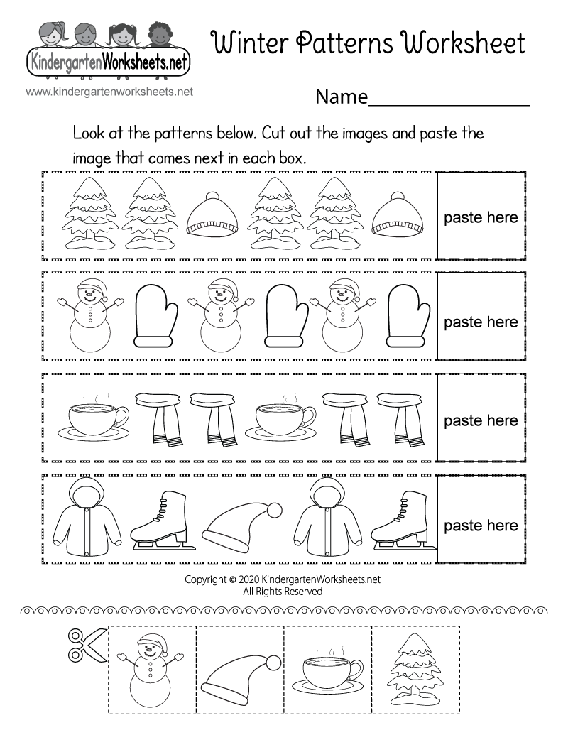Free Printable Winter Patterns Worksheet Winter Vocabulary Worksheet Free Printable Digital PDF