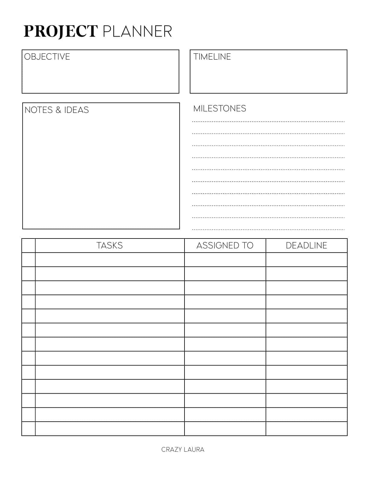Free Project Planner Printable Overview PDF Sheets Crazy Laura Free Project Planner Printable Overview PDF Sheets Crazy Laura