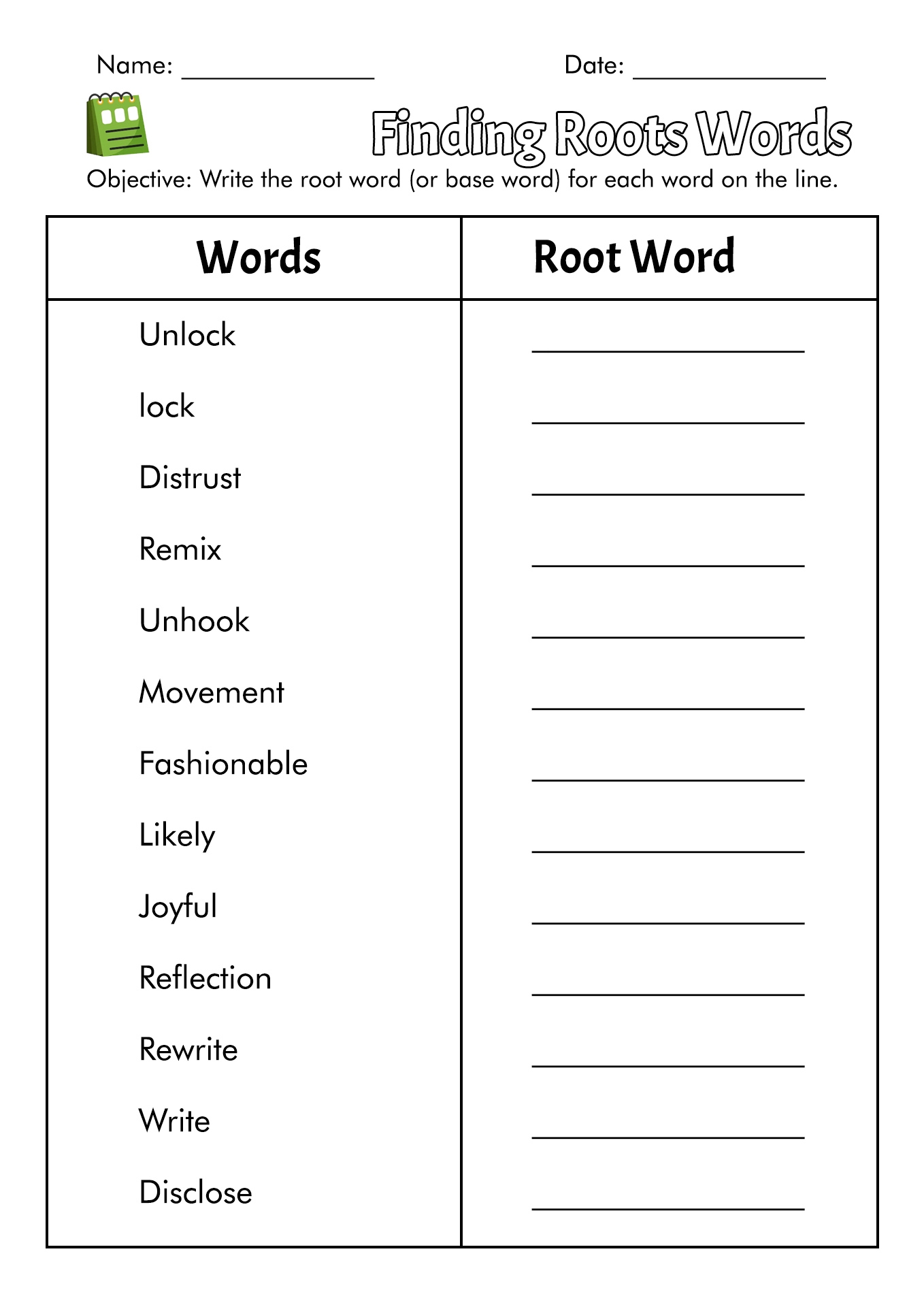 Free Root Words Worksheet 4th Download Free Root Words Worksheet 4th Png Images Free Worksheets On Clipart Library