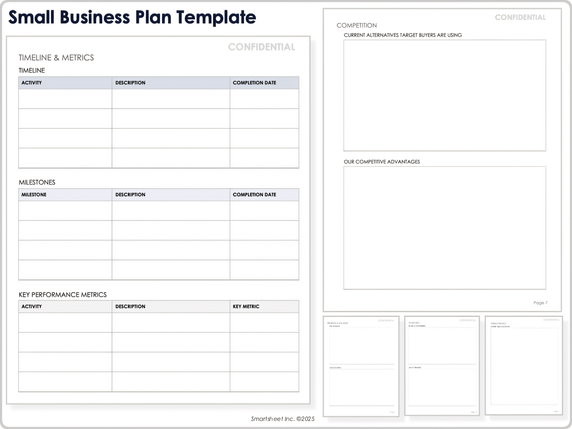 Free Simple Business Plan Templates Free One Page Business Plan Templates Smartsheet