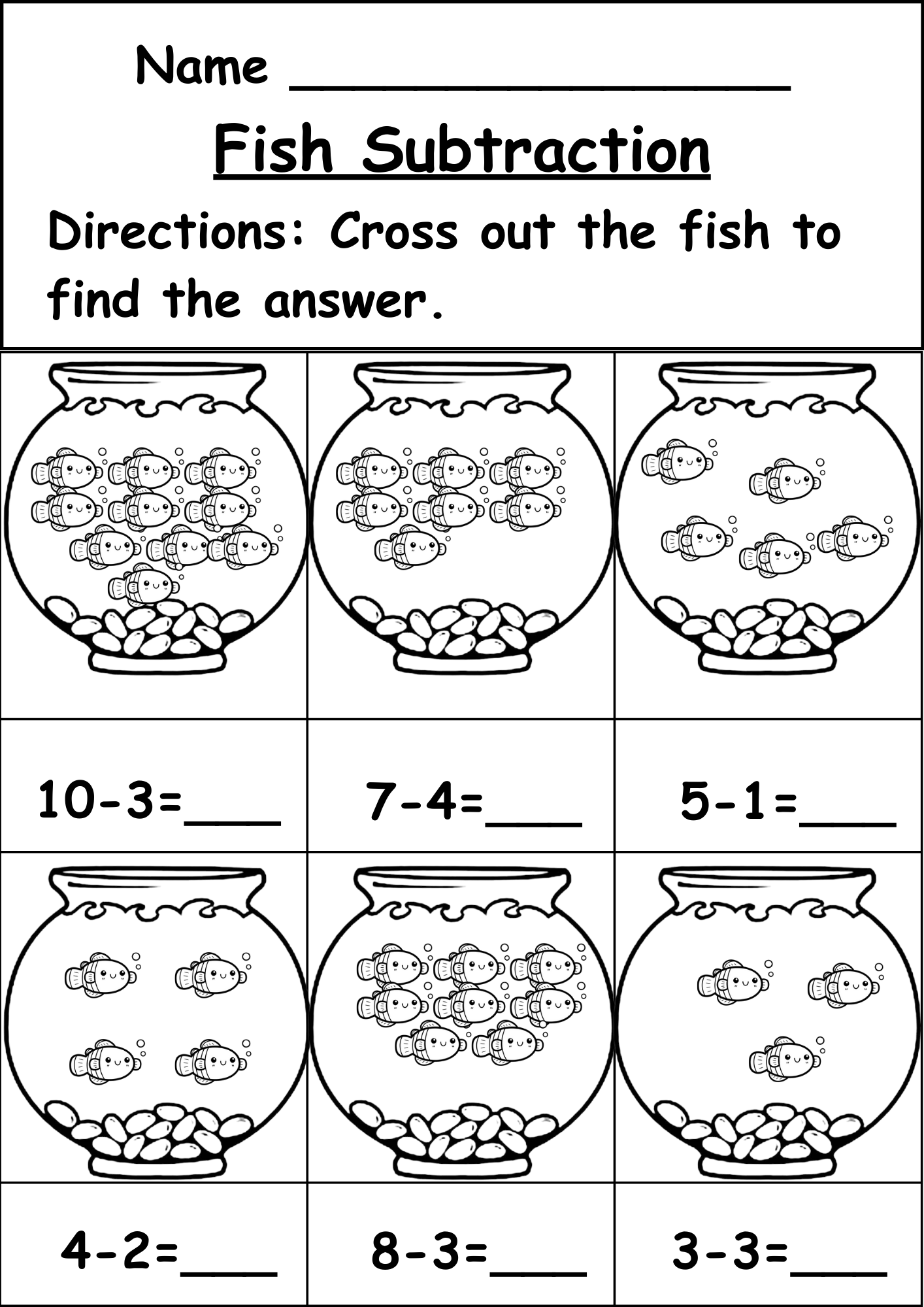 Free Subtraction Worksheets For Kindergarten Subtraction Worksheets For Kindergarten