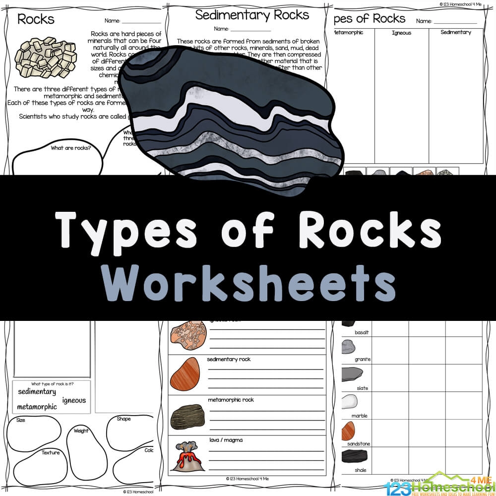 FREE Types Of Rocks Worksheets Inlcudes Rock Life Cycle Diagram Worksheets Library