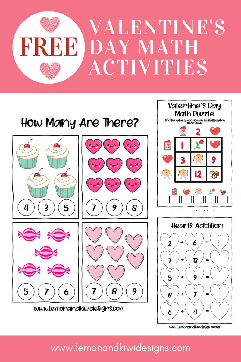 Free Valentine S Day Math Activities Printable Book Lemon And Kiwi Designs Valentine S Day Math Worksheet Free Printable Digital PDF