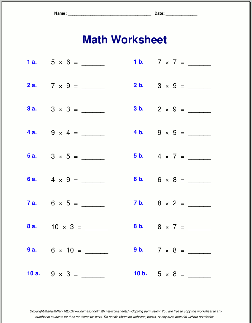 Grade 4 Multiplication Worksheets FREE Printable 4th Grade Math Worksheets Pdf