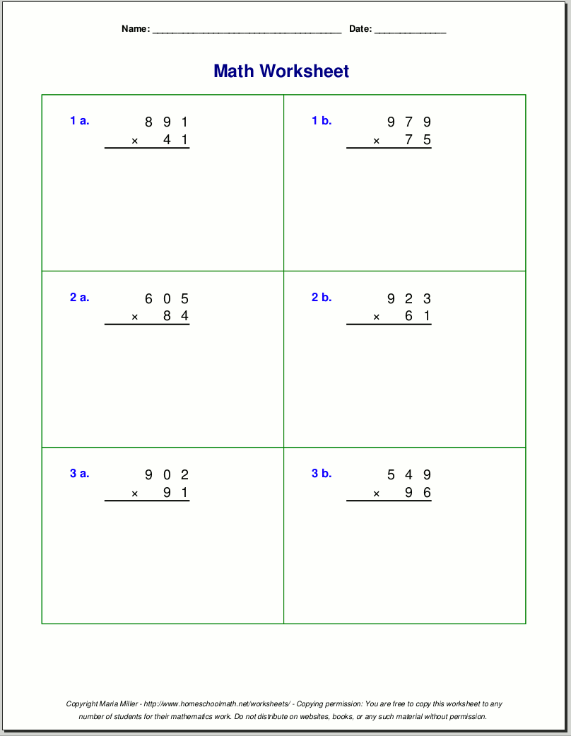 Grade 5 Multiplication Worksheets Grade 5 Multiplication Worksheets