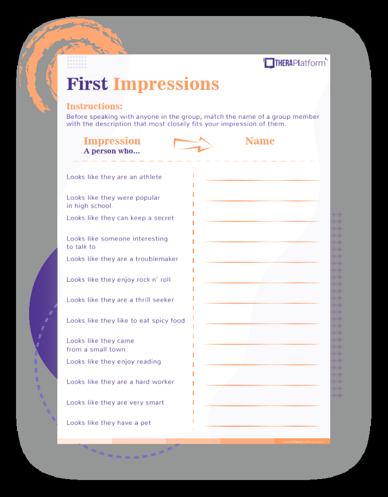 Group Therapy Worksheets TheraPlatform Resources Group Therapy Worksheets TheraPlatform Resources