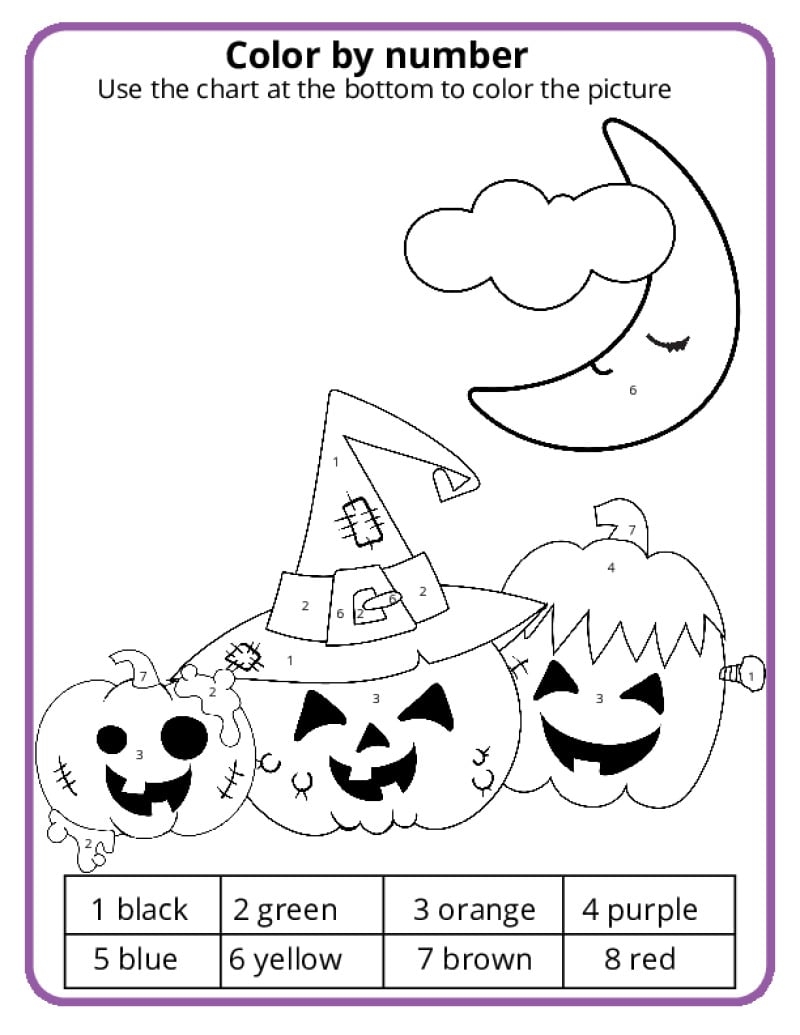 Halloween Color By Number Pages K12 Math Worksheets Halloween Color By Number Worksheet Free Printable Digital PDF