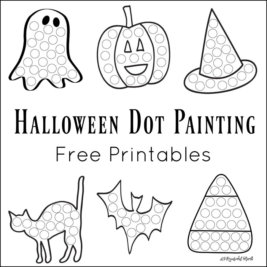 Halloween Dot Painting Free Printables The Resourceful Mama Halloween Tracing Worksheets Raising Hooks