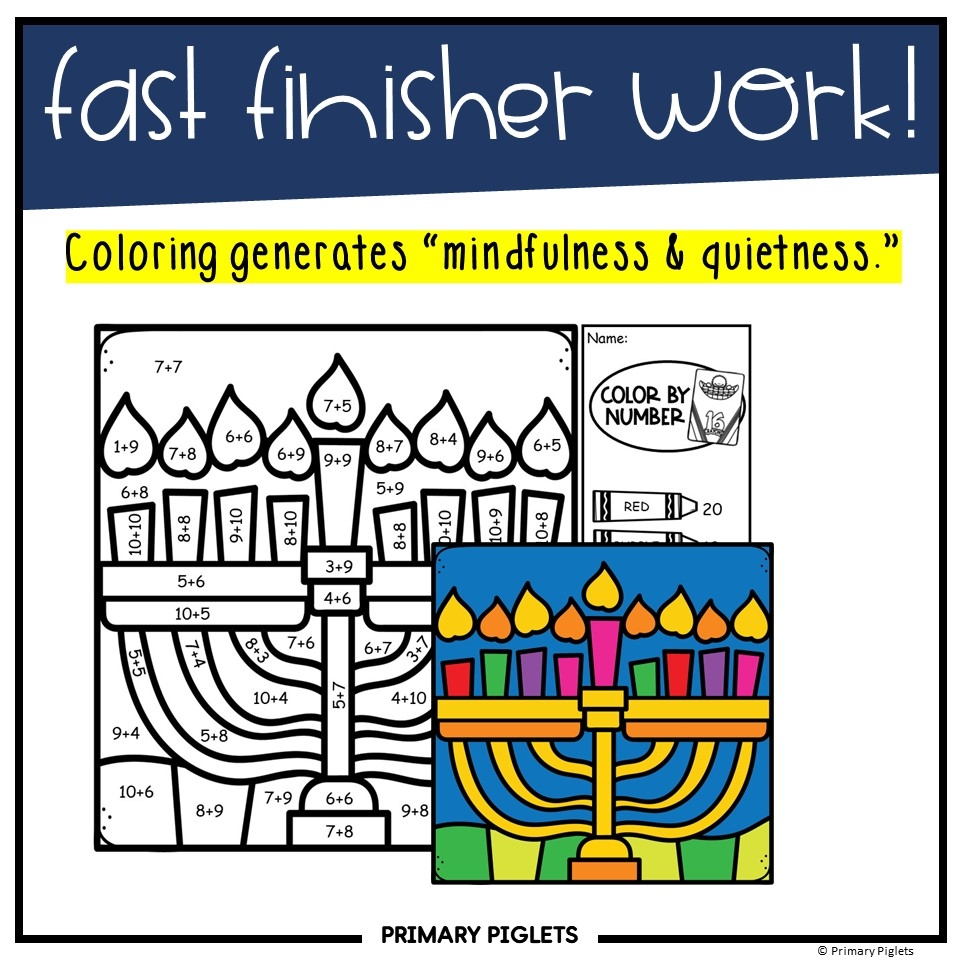 Hanukkah Math Coloring Pages Addition Color By Number Code Sheets Classful Hanukkah Math Coloring Pages Addition Color By Number Code Sheets Classful