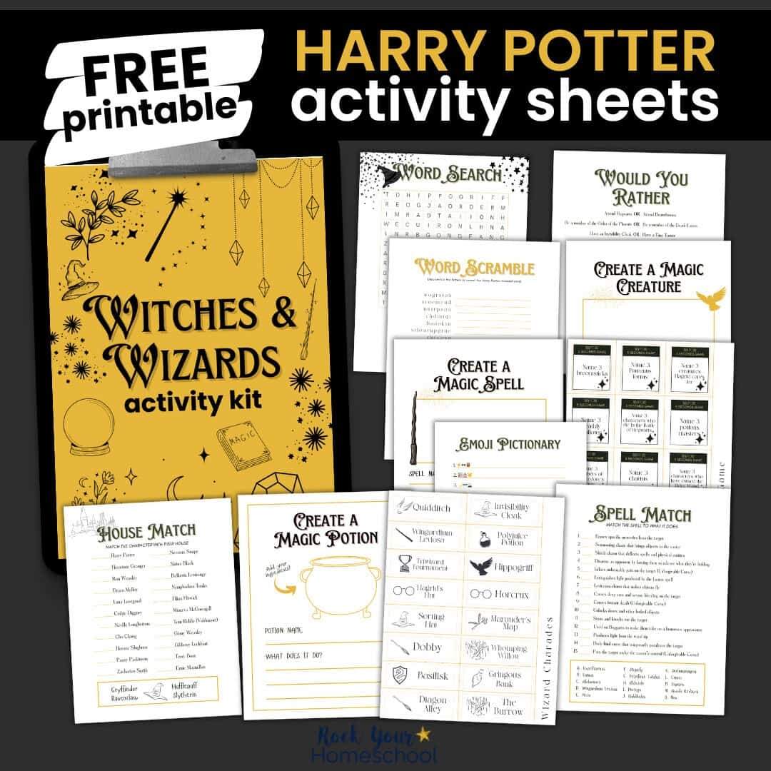 Harry Potter Activity Sheets For Your Party More Free Set Rock Your Homeschool