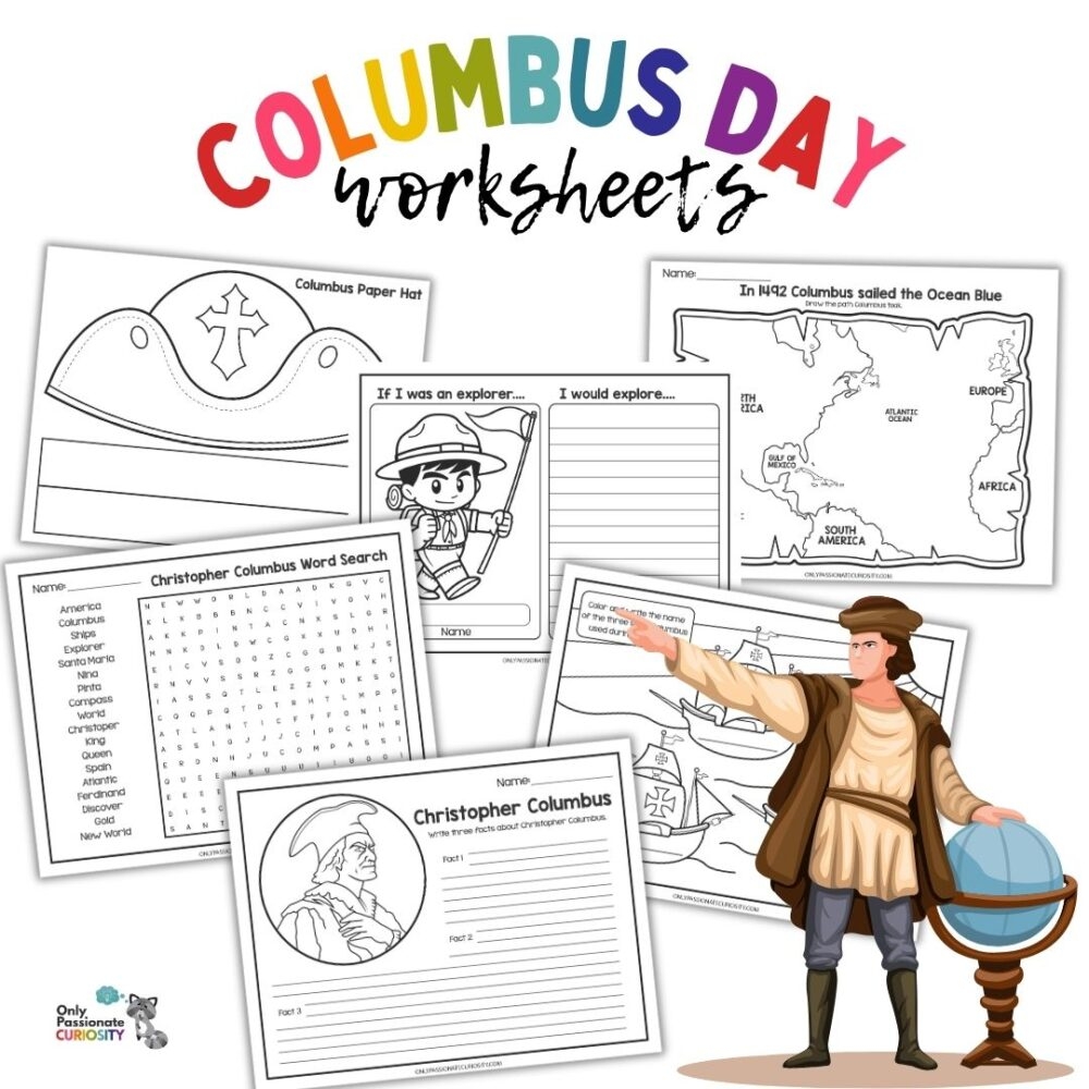 History Of Columbus Day Worksheet Pack Free Homeschool Deals Christopher Columbus Coloring Pages Mamas Learning Corner