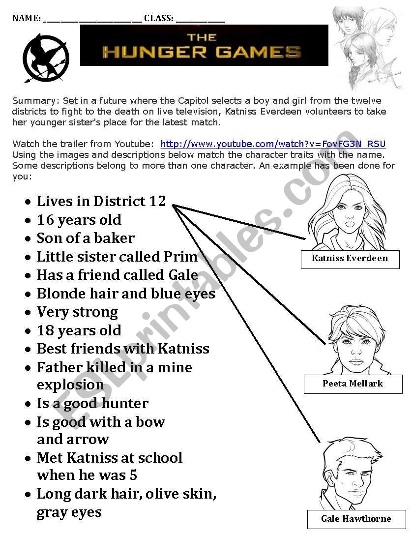 Hunger Games Matching Task ESL Worksheet By Jackiecr Worksheets Library Hunger Games Matching Task ESL Worksheet By Jackiecr Worksheets Library