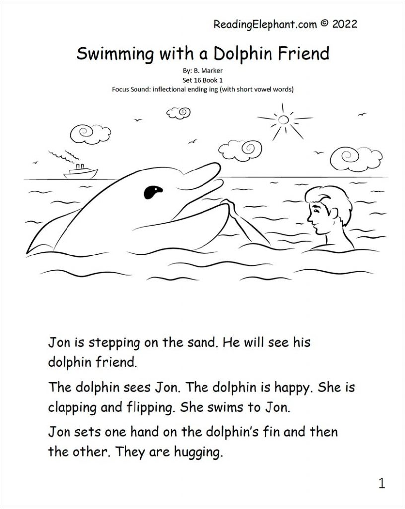 Inflectional Ending Ing Printable Books Reading Elephant