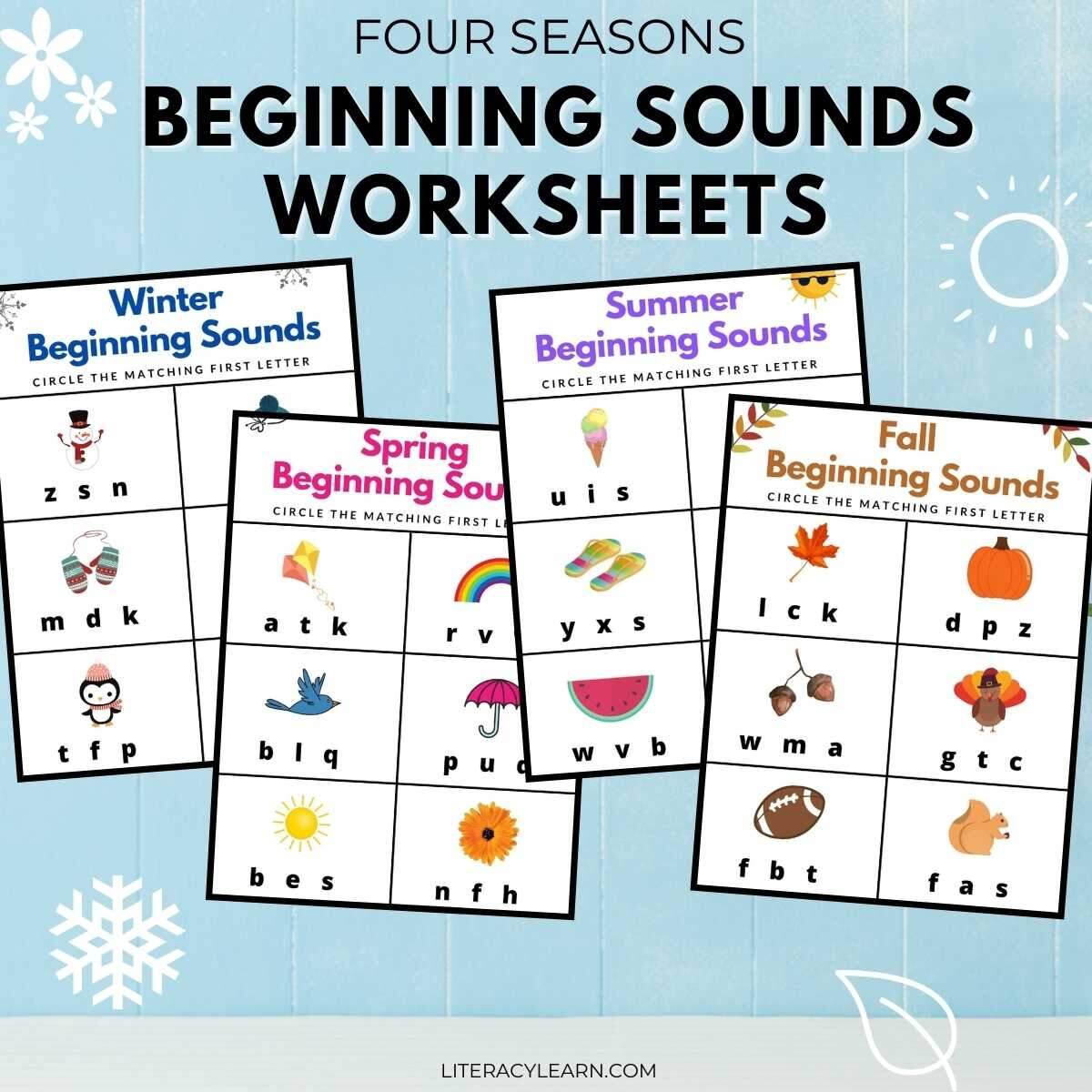 Initial Sounds 4 Seasons Worksheets Free Printables Literacy Learn