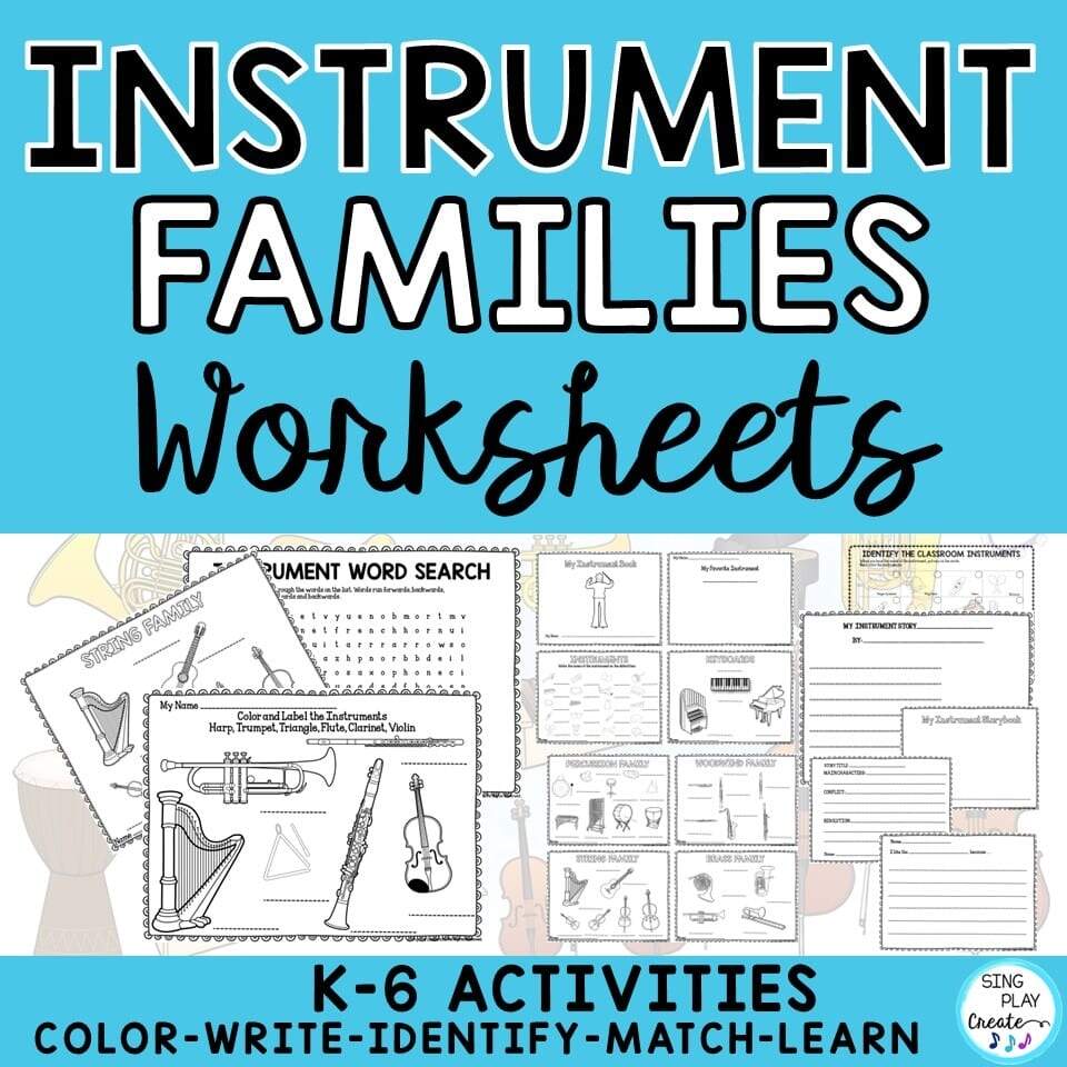 Instrument Families Worksheets To Learn The Instruments Grades K 6 Sing Play Create Instrument Families Worksheets To Learn The Instruments Grades K 6 Sing Play Create