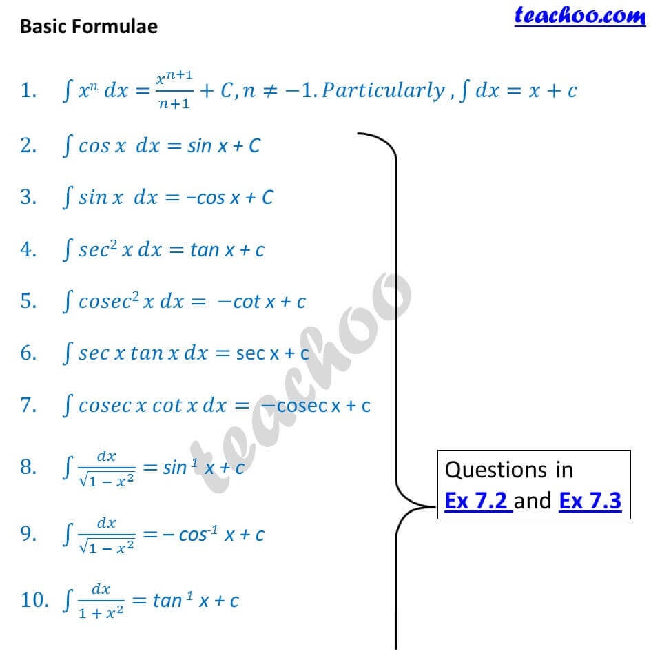 Integration Formulas In PDF With All Formulas Practice Questions Water Cycle Printables Teaching Mama