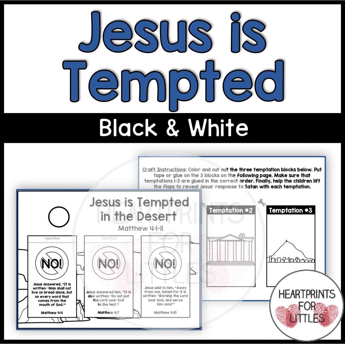 Jesus Is Tempted Bible Craft Sunday School Activity Craft Digital Download Etsy