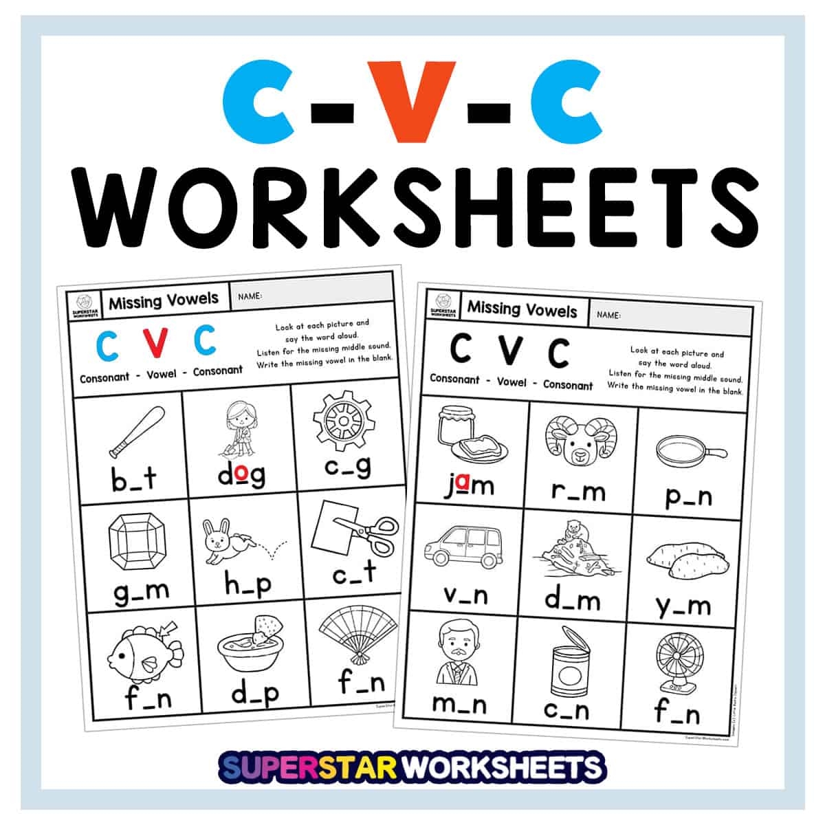 Kindergarten CVC Worksheets Superstar Worksheets Short Or Long Vowel Worksheet For 1st Grade Free Printable Worksheets Library