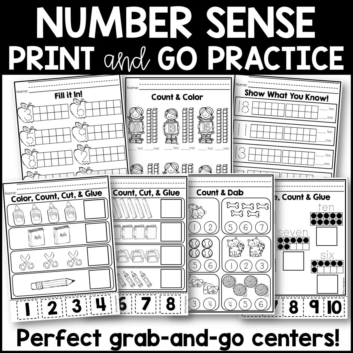 Kindergarten Math Number Sense Worksheets Writing Numbers 1 To 20 Miss Kindergarten