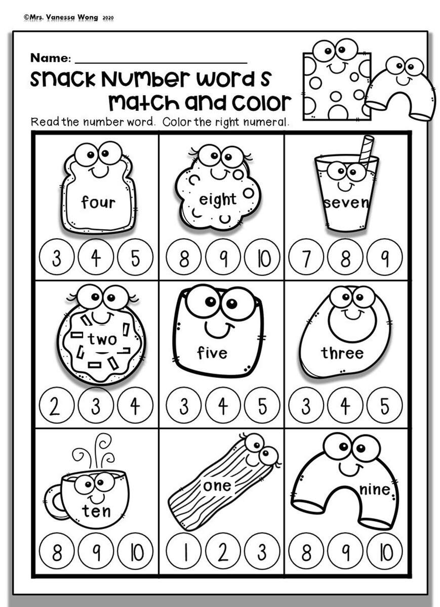 Kindergarten Math Worksheets Numbers 1 10 Number Words PDF Etsy Reading Worksheet Free Printable Digital PDF