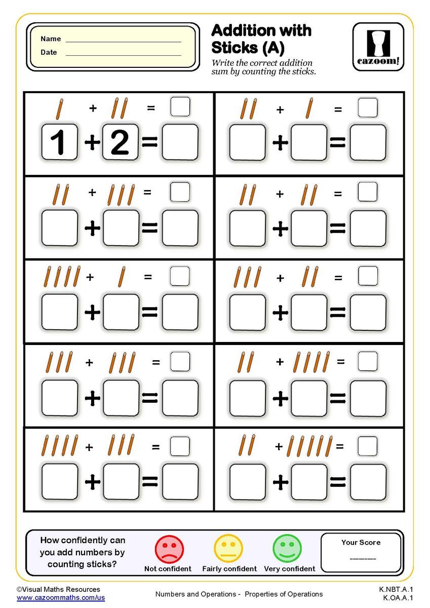 Kindergarten Math Worksheets PDF Printable PDF Worksheets Cazoom Math Number Matching Worksheets 1 10