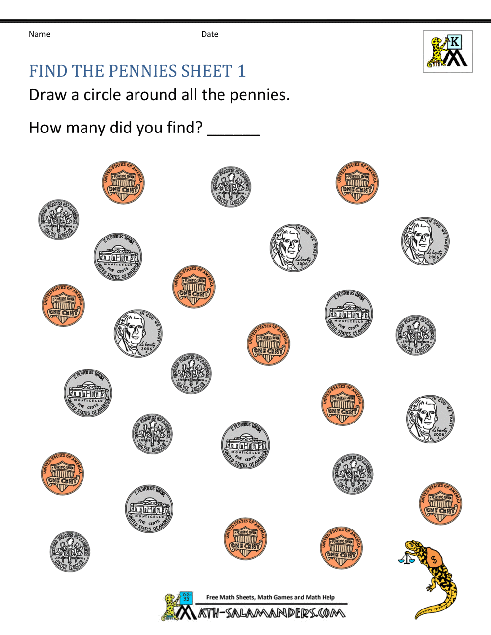 Kindergarten Money Worksheets 1st Grade Coin Recognition Quest Printable Worksheets For Kids To Master Counting Skills Made By Teachers