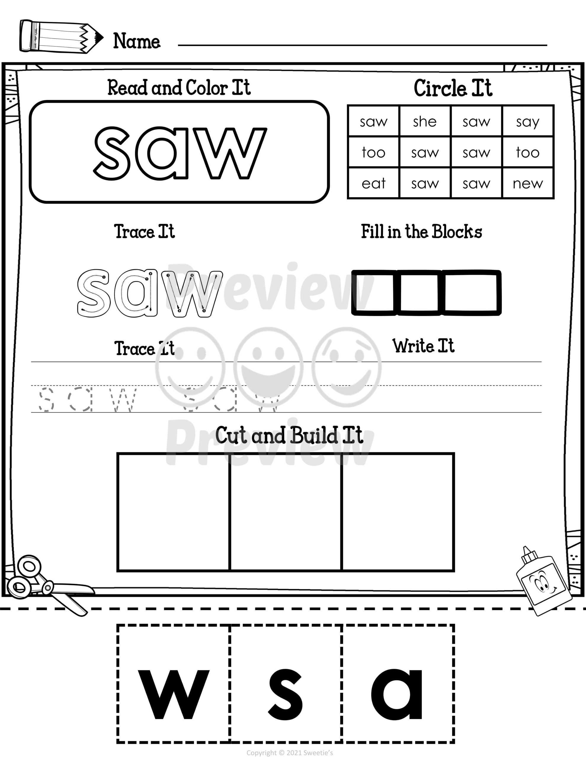 Kindergarten Sight Words Worksheets Made By Teachers