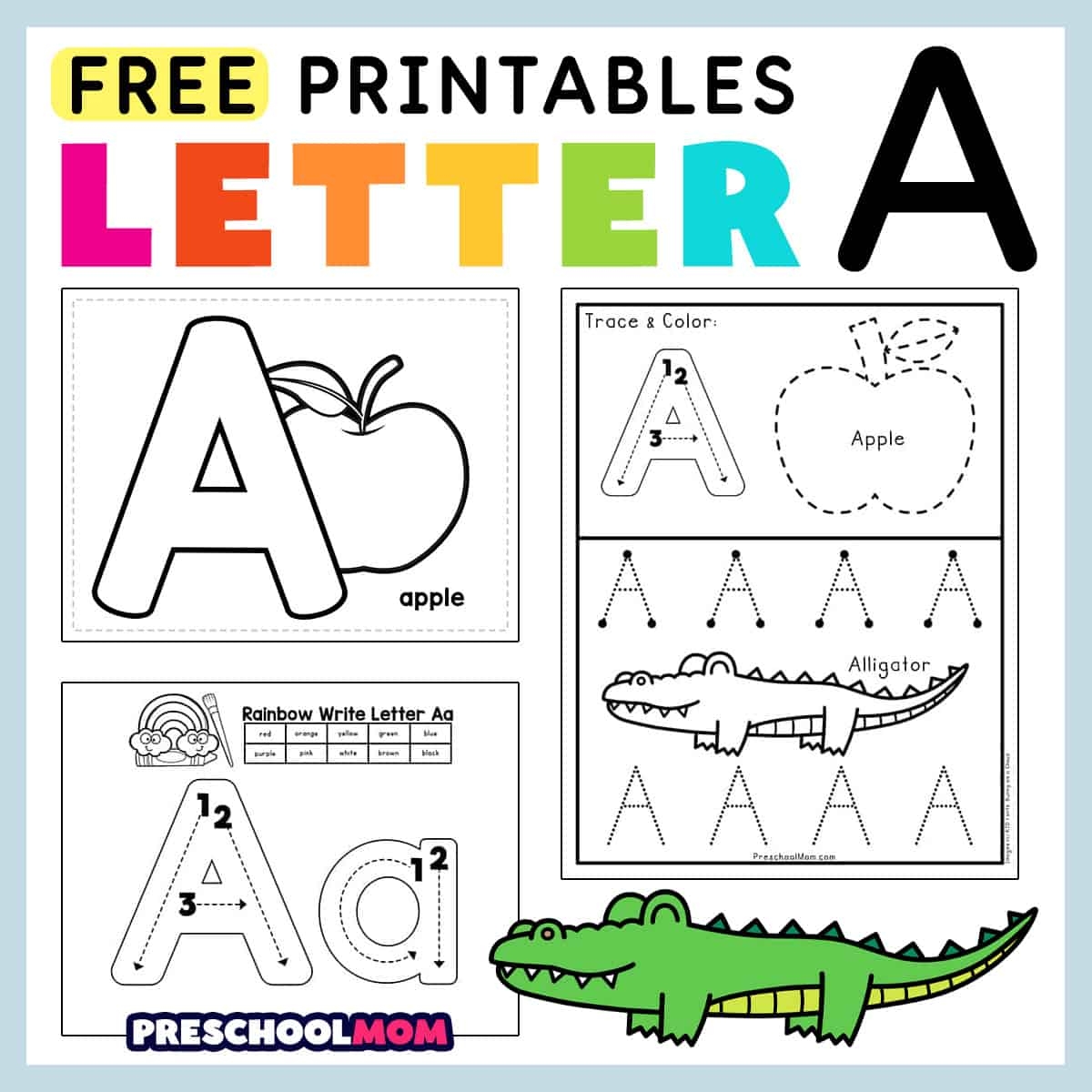 Letter A Preschool Printables Preschool Mom Free Printable Letter A Coloring Worksheet