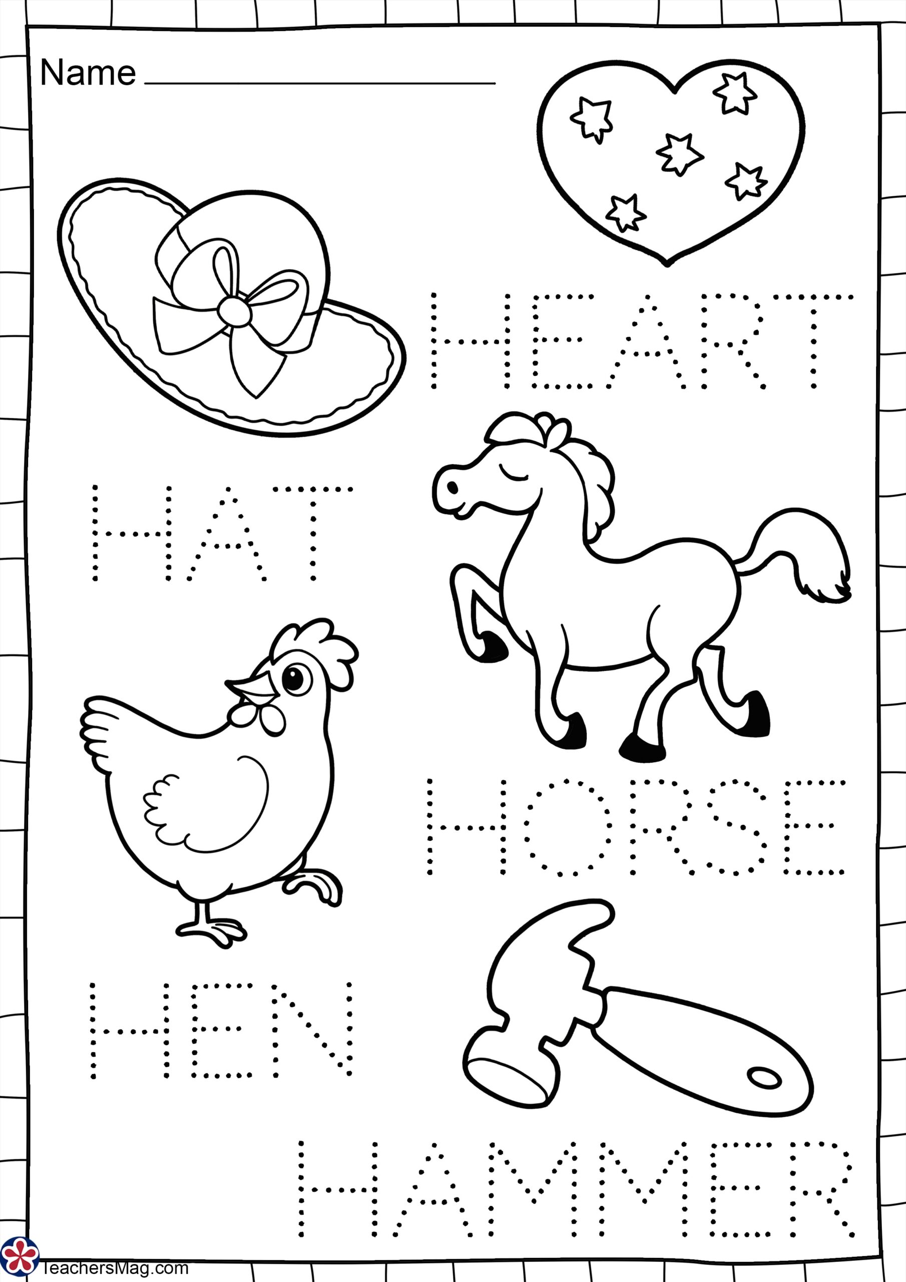 Letter H Free Worksheets TeachersMag Letter H Coloring Worksheet Free Printable Digital PDF