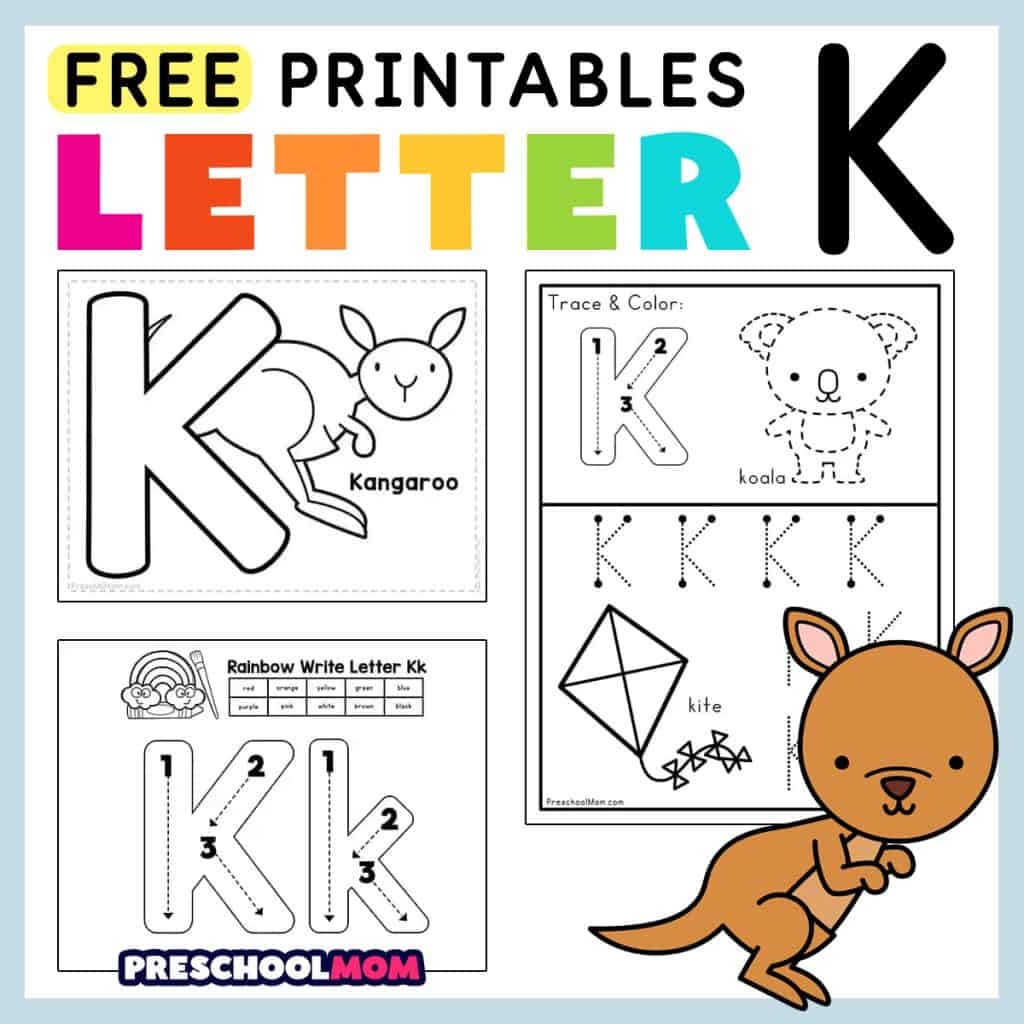Letter K Preschool Printables Preschool Mom Letter K Coloring Worksheet Free Printable Digital PDF