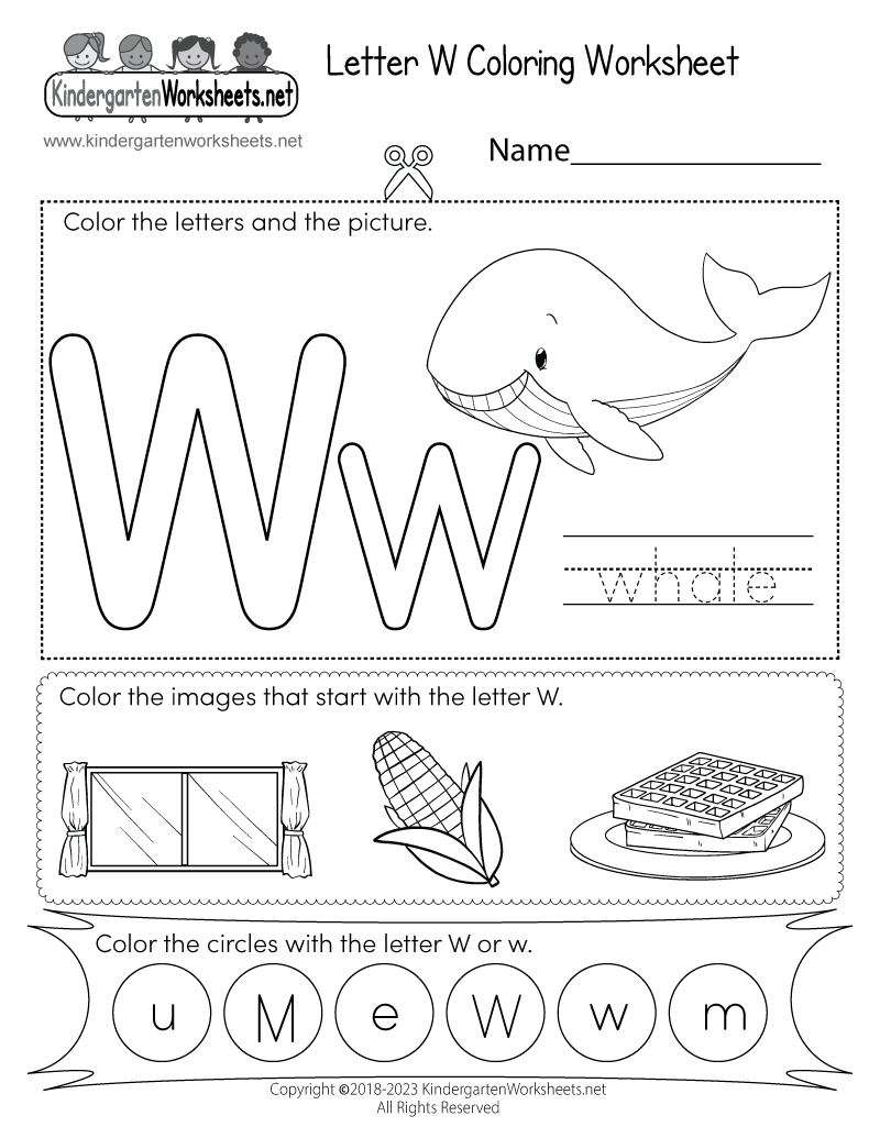 Find Letter W Free Worksheet For Kids SKOOLGO